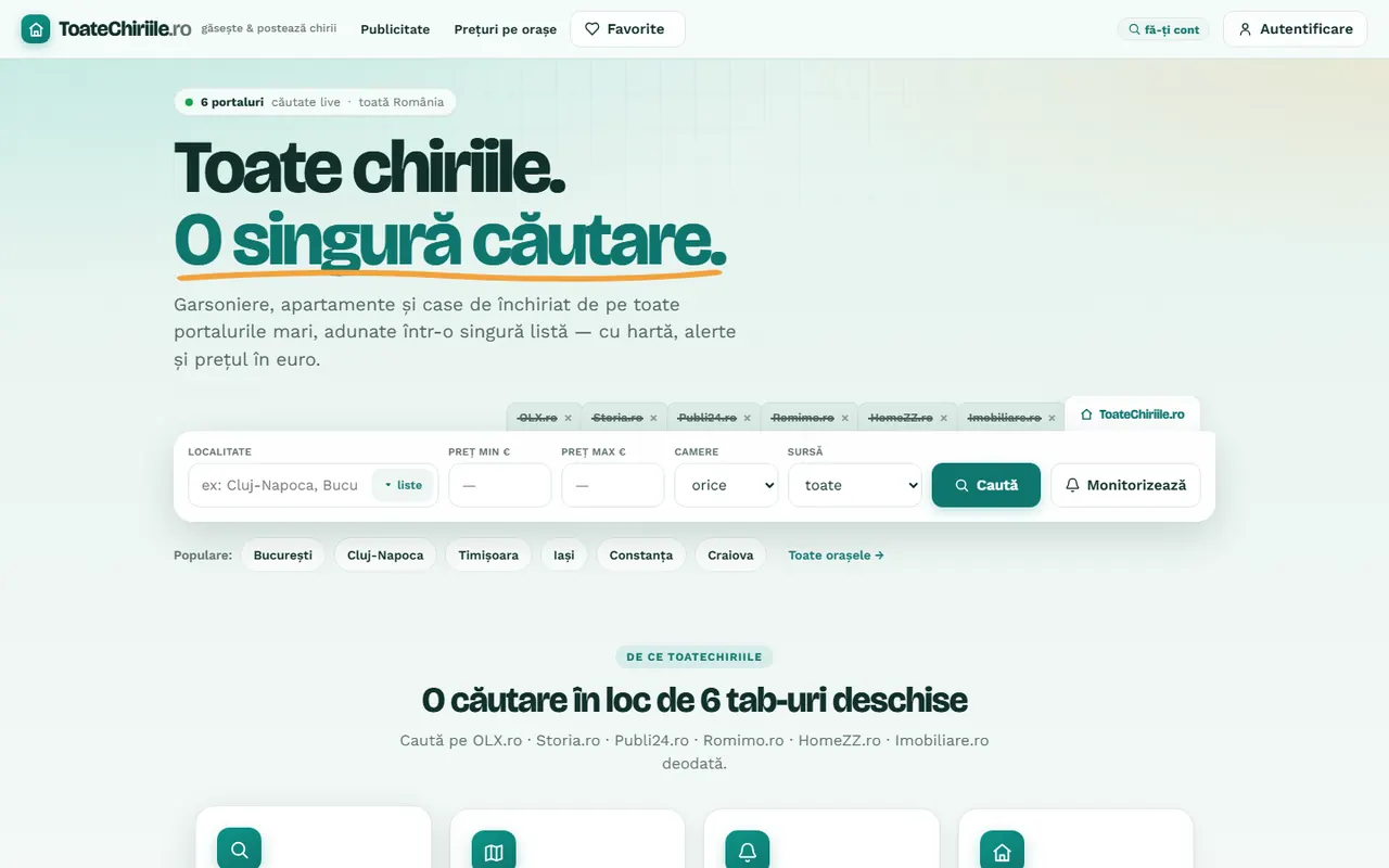 Pagina ToateChiriile.ro